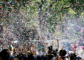  	 Diplomas handed to graduates of the Pre-Universitarium of RSUH