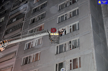 Пожарные учения в общежитии РГГУ